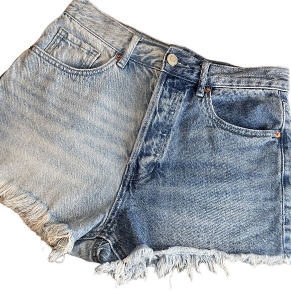 PacSun vintage high rise two tone denim jean shorts size 26 - Picture 5 of 14